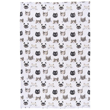 Now Designs Cotton Kitchen Towel with Cats Meow Print - Functional and Stylish