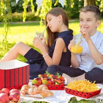 Eco-Friendly Ladybug Food Trays for Parties and Picnics