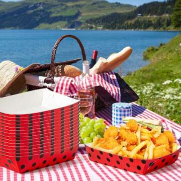 Eco-Friendly Ladybug Food Trays for Parties and Picnics