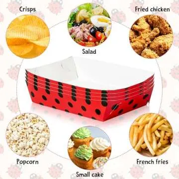 Eco-Friendly Ladybug Food Trays for Parties and Picnics