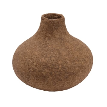 Creative Co-Op Decorative Handmade Paper Mache Vase in Rustic Brown