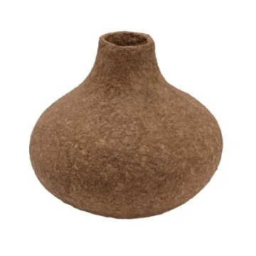Creative Co-Op Decorative Handmade Paper Mache Vase in Rustic Brown