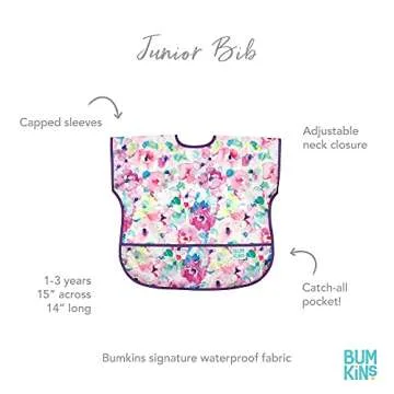 Bumkins Waterproof Short Sleeve Bib for Toddlers