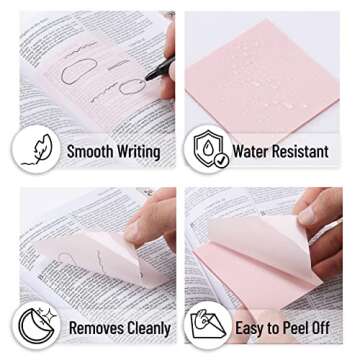 Mr. Pen- Pastel Transparent Sticky Notes, 200 pcs, Bible Sticky Notes, Translucent Sticky Notes, Planner Tabs, Sticky Notes Tabs, Sticky Notes for Books, Book Sticky Notes, Sticky Notes Transparent