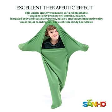 SANHO Premium Sensory Sock - Ideal for Special Needs Children, Green, Small Size