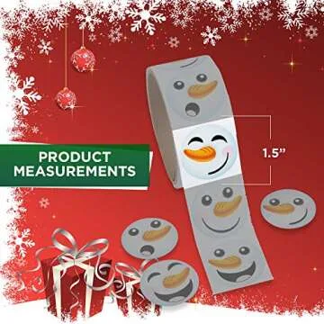 Fun Express Happy Snowman Face Stickers (200 Stickers Total)