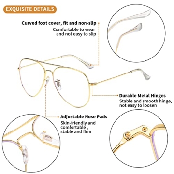 Stylish Dollger Blue Light Aviator Glasses for Eye Protection