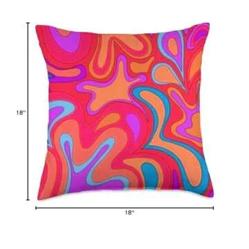 Groovy 70s Aesthetic Throw Pillow for Home Decor