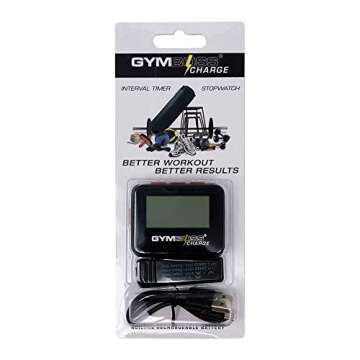 Gymboss Charge Interval Timer and Stopwatch (Black/Red)