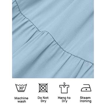 ZESICA Women's 2025 Bohemian Summer Floral Print One Shoulder Sleeveless Smocked Ruffle Tiered Beach Long Midi Dress,SkyBlue,Small