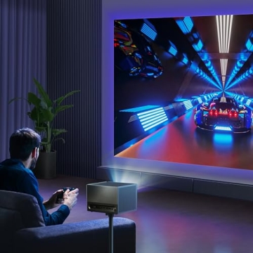 Hisense C1 4K UHD Triple Color RGB Laser Portable Mini Projector, up to 300", Viddà OS, Dolby Vision HDR10, 110% BT.2020 Color Gamut, 20w JBL Sound, Netflix, Auto Keystone Correction, MEMC