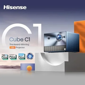 Hisense C1 4K UHD Triple Color RGB Laser Portable Mini Projector, up to 300", Viddà OS, Dolby Vision HDR10, 110% BT.2020 Color Gamut, 20w JBL Sound, Netflix, Auto Keystone Correction, MEMC