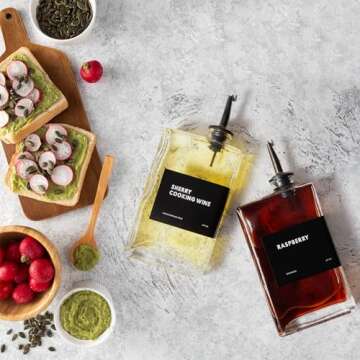 APT 1101 Olive Oil Dispenser for Kitchen, Cooking Oil Dispenser, Oil and Vinegar Dispenser Set, Olive Oil Bottle, Soy sauce dispenser, coffee syrup bottles - 4 pcs, Silver