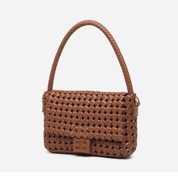 Stylish Angryapple Women Vegan Hand-woven Handbag in Brown