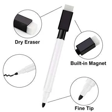 IHPUKIDI Magnetic Dry Erase Markers Fine Point Tip, 48-Pack Whiteboard Markers Dry Erase Marker with...