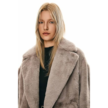 Orolay Women's Fuzzy Fleece Winter Sherpa Coat Grey M