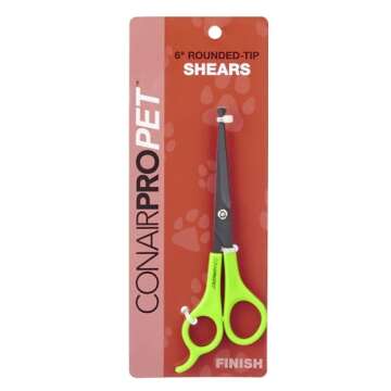 CONAIRPRO Dog & Cat 6-Inch Round Tip Shears for Safe and Comfortable Grooming
