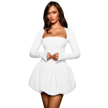 Stylish GUCURIN Women Backless Bubble Mini Dress