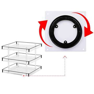 J JACKCUBE DESIGN Nail Polish Organizer, 3 Tier Acrylic 360 Rotating Display Rack Stand Makeup Cosmetics Storage Box Carousel Shelf with Black Iron Guard, Hold Up to 180 – MK302-3