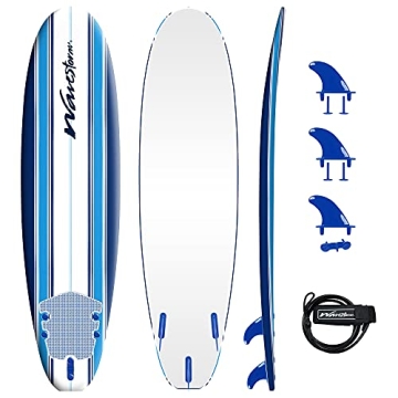 Wavestorm - Classic Soft Top Foam 7ft Surfboard Surfboard for Beginners and All Surfing Levels Compl...