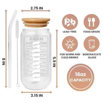 Mama Cup Glass - Perfect Gift for Moms - 16 Oz