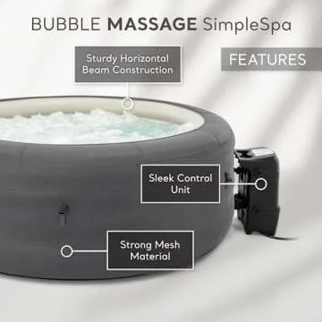 INTEX SimpleSpa Inflatable Hot Tub, 4 Person Jet Massage Spa with Built-in Pump