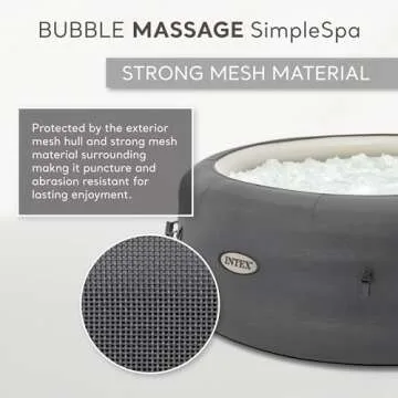 INTEX SimpleSpa Inflatable Hot Tub, 4 Person Jet Massage Spa with Built-in Pump