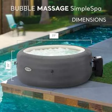 INTEX SimpleSpa Inflatable Hot Tub, 4 Person Jet Massage Spa with Built-in Pump