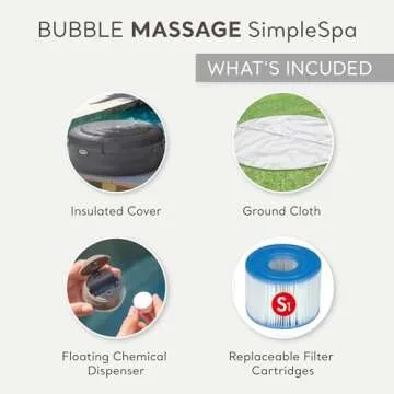INTEX SimpleSpa Inflatable Hot Tub, 4 Person Jet Massage Spa with Built-in Pump