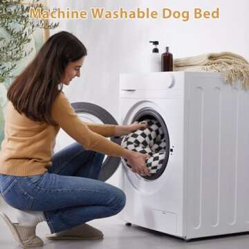 BFPETHOME Donut Dog Beds for Small Dog, Round Cat Beds for Indoor Cats, Calming Pet Bed for Puppy and Kitty with Non-Slip Bottom, Cute Fancy Dog Bed Machine Washable Plush Fabric