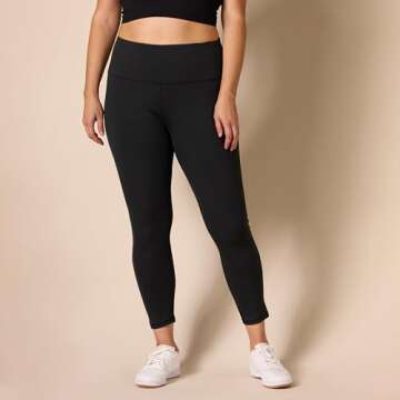 Amazon Essentials Workout Leggings for Women, High-Rise Active Sculpt Athleisure, Available in Plus Size, Black, Small