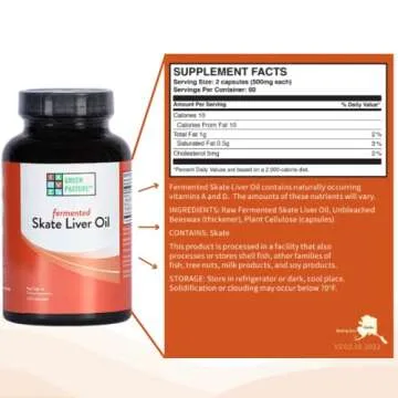 Green Pasture Fermented Skate Liver Oil 120 Capsules