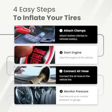 VIAIR 88P - 00088 Tire Inflator Portable On/Offroad Air Compressor for Car, Truck, SUV & RV | 12V Heavy Duty Pump 120 PSI, Alligator Clip, Twist Chuck