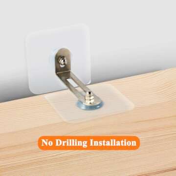 Adhesive Furniture Wall Anchors (10 Pairs), Vinkqiado Anti Tip Furniture Straps Kit for Baby Proofin...