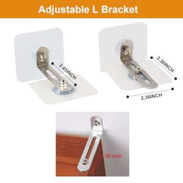 Adhesive Furniture Wall Anchors (10 Pairs), Vinkqiado Anti Tip Furniture Straps Kit for Baby Proofing, Secure Bookcase Dresser Shelf Cabinet to Wall for Child Safety