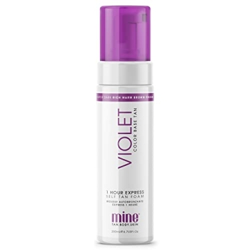MineTan Color Correcting Violet Self Tanner Mousse - Fast 1 Hour Moisturizing Self Tan - No Orange, ...