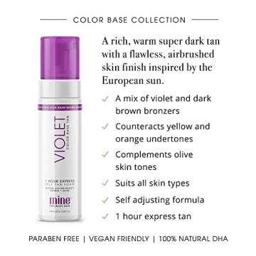 MineTan Violet Self Tanner Mousse Fast 1 Hour Vegan Glow