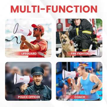 Pyle Megaphone Speaker PA Bullhorn - with Built-in Siren 30 Watt Voice Recorder & 800 Yard Range - Ideal for Football, Soccer, Baseball, Hockey, Basketball, Cheerleading Fans & Coaches - PMP35R