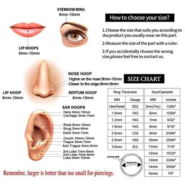 GAGABODY 16G Rose Gold Clicker Hoop Septum Ring