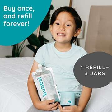 BUBBSI Coconut Baby Oil Balm for Diaper Rash, Eczema, Cradle Cap | 100% Naturally-Derived, Vegan | Light, Natural Scent | Organic Coconut Oil | EU Compliant | Relieves Itchy Skin | (Refillable Jar, 5oz)