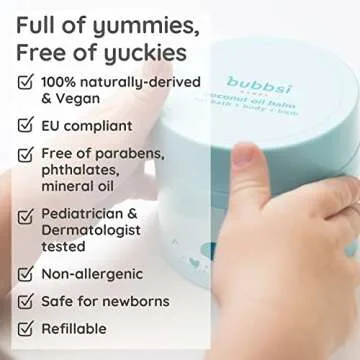 BUBBSI Coconut Baby Oil Balm for Eczema and Diaper Rash