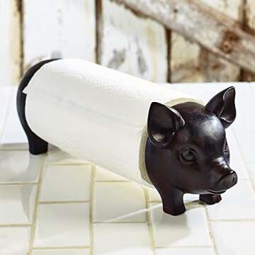 Charming Pig Wall-Mounted Paper Towel Holder