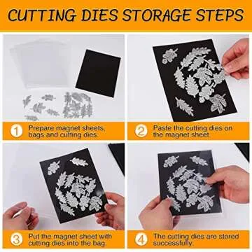 80 PCS Stamp and Die Storage Bag and Rubber Magnetic Sheets,die Storage Set for Storage Die Cutting、DIY Scrapbooking.