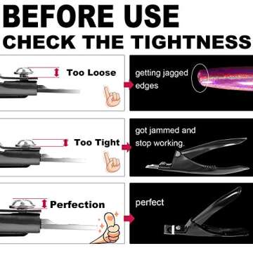 Black Premium Adjustable Stainless Steel Artificial Acrylic Fake False Nail Tip Clipper Cutter Trimmer Manicure Pedicure Sharp Blade Clip Tool For Salon Home Nail Art Beauty Design DIY