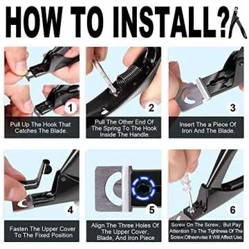 Black Premium Adjustable Stainless Steel Artificial Acrylic Fake False Nail Tip Clipper Cutter Trimmer Manicure Pedicure Sharp Blade Clip Tool For Salon Home Nail Art Beauty Design DIY