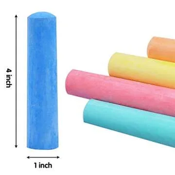 20 PCS Jumbo Washable Outdoor Bulk Chalk Non-Toxic Sidewalk Chalks Set for Art Play, Painting on Chalkboard and Playground Toy