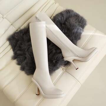 TAEPUSR Platform Knee High Boots for Women, Sexy Stiletto High Heel Knee High Boots with Side Zipper...