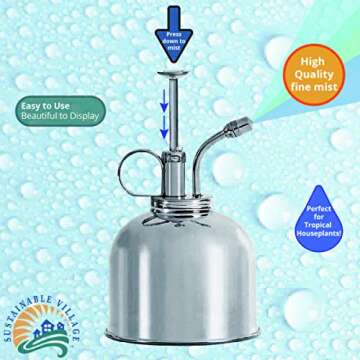 NICKEL PLANT MISTER: Indoor Plant Mister, Terrarium Mister, Orchid Spritzer, Succulent Mister, Nickel Spray Bottle Mister, Plant Sprayer Mister | A Beautiful and Useful Houseplant Accessory