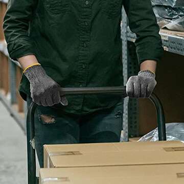 Evridwear Cotton Work Gloves Light-duty String Knit BBQ Glove Liner for Outdoor Cooking, Painting, Gardening Men & Women 10 Pairs (White, Large)