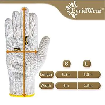 Evridwear Cotton Work Gloves Light-duty String Knit BBQ Glove Liner for Outdoor Cooking, Painting, Gardening Men & Women 10 Pairs (White, Large)